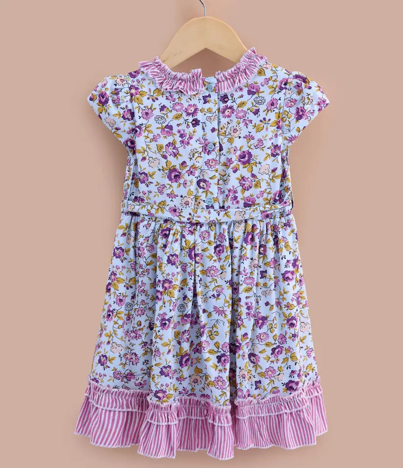 baby girls floral ruffle cotton dress