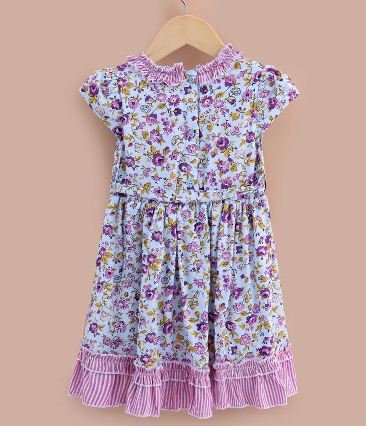 baby girls floral ruffle cotton dress