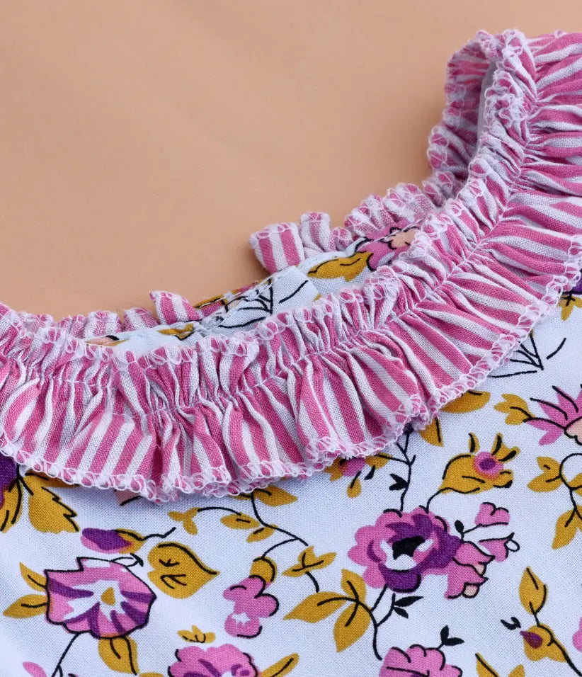 baby girls floral ruffle cotton dress