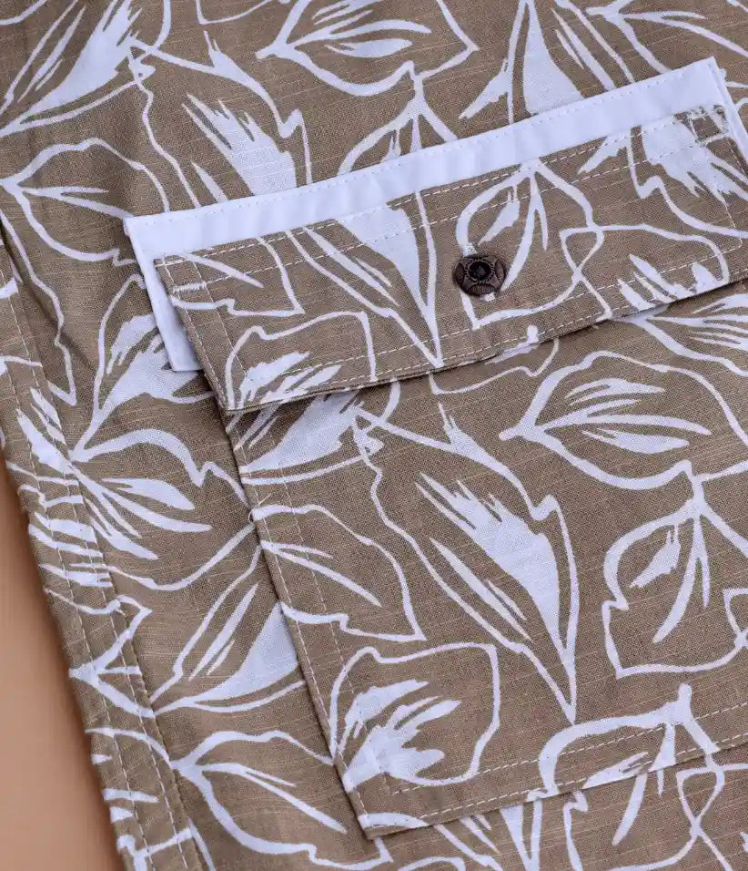 boys cotton hawaiian shirt and shorts set 9-16 years pocket