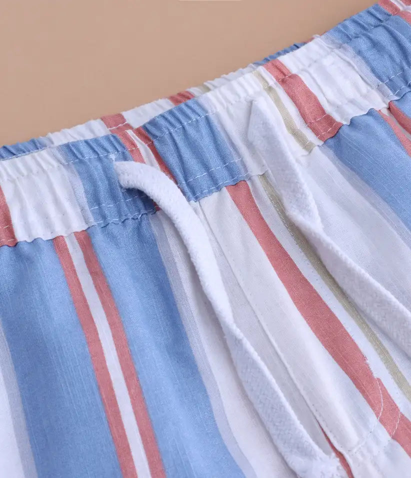 boys striped cotton co-ord set 3-8 years shorts view