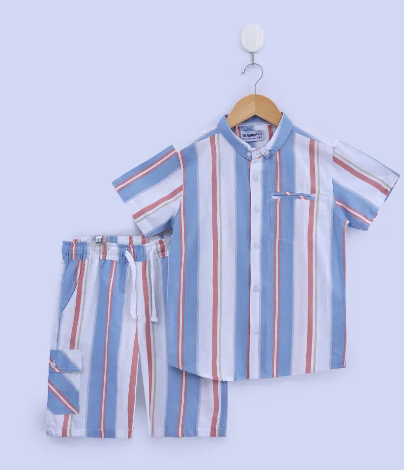 boys striped cotton co-ord set 3-8 years
