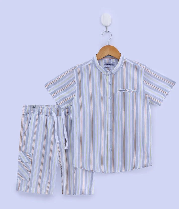 boys striped cotton co-ord set 3-8 years