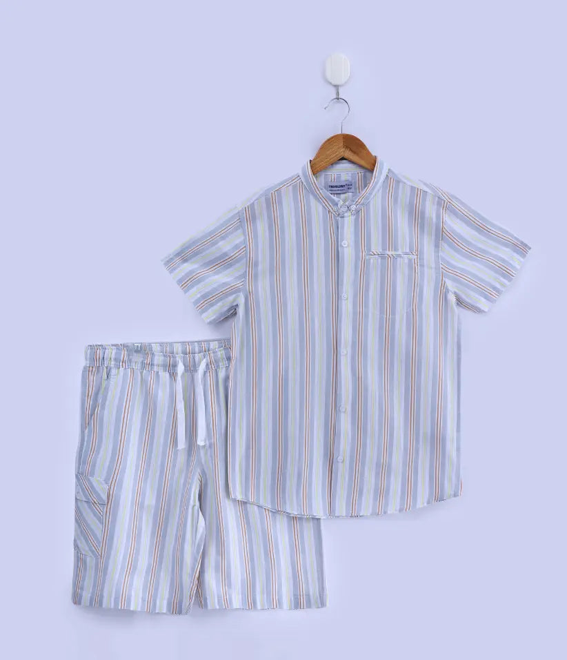 boys striped cotton co-ord set 9-16 years