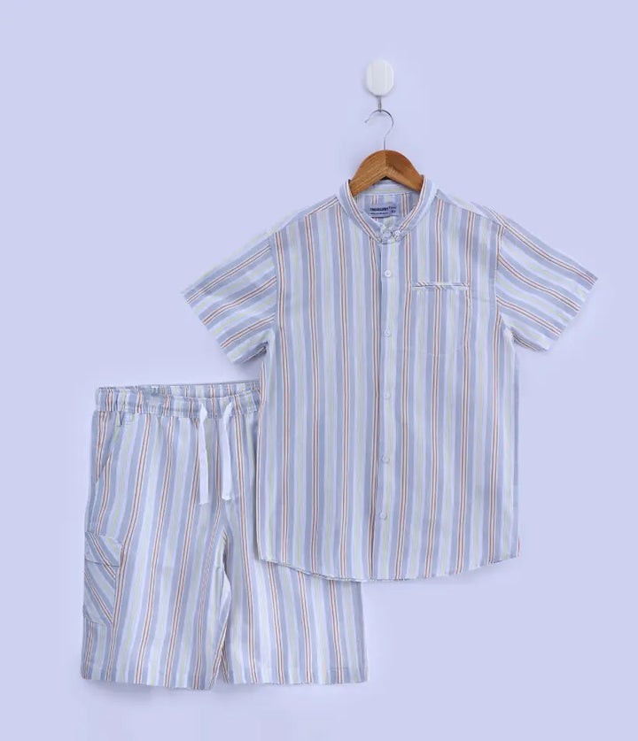 boys striped cotton co-ord set 9-16 years