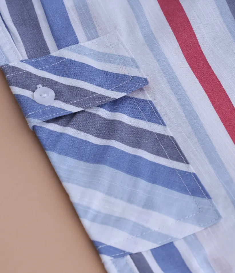 boys striped cotton co-ord set 9-16 years details