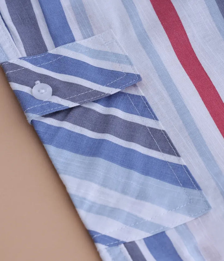 boys striped cotton co-ord set 9-16 years details