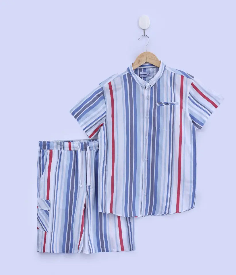 boys striped cotton co-ord set 9-16 years