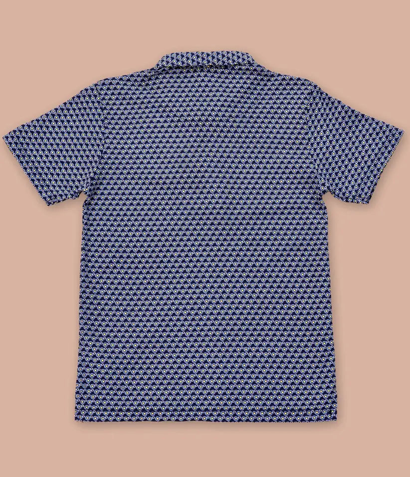 boys geometric print polo t-shirt