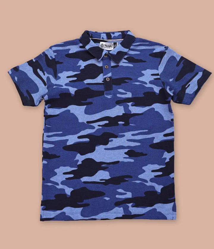 boys camo polo t-shirt