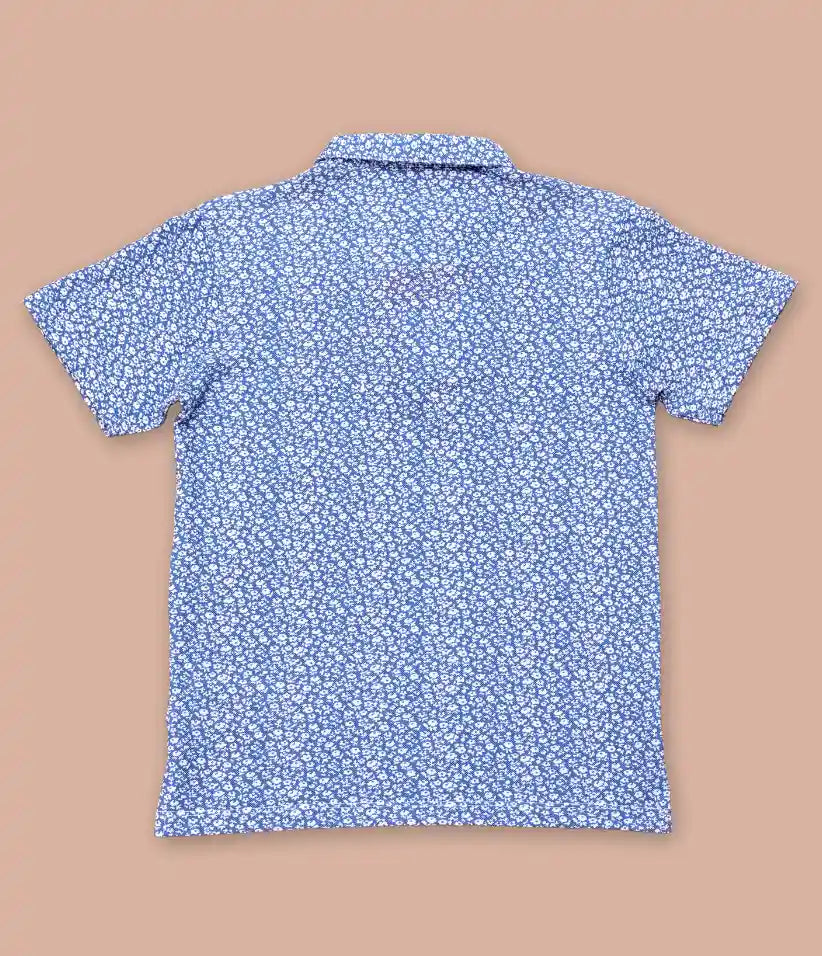 boys floral polo t-shirt#color_blue