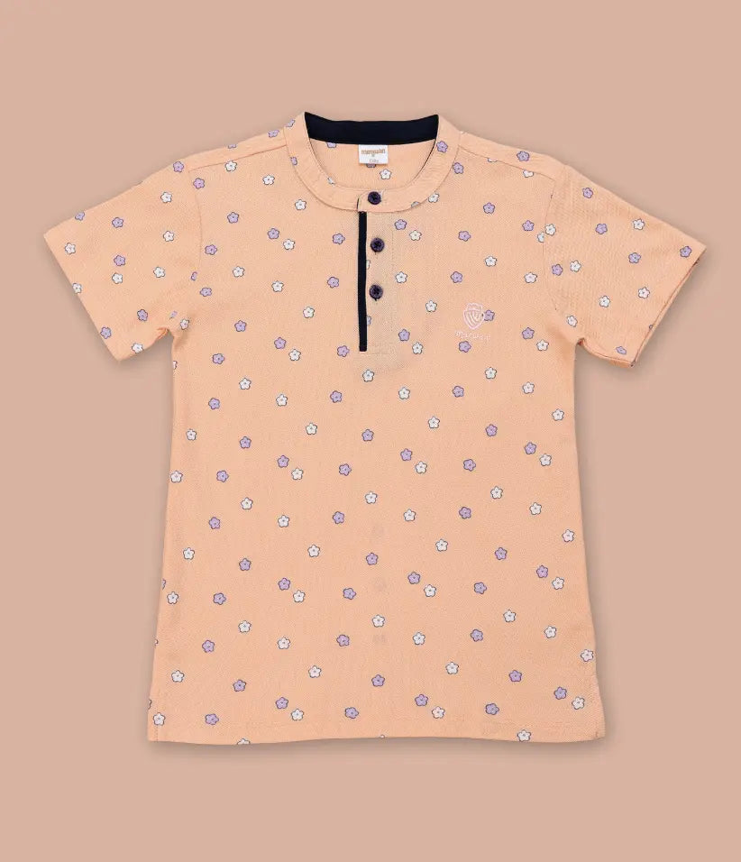 boys floral polo t-shirt