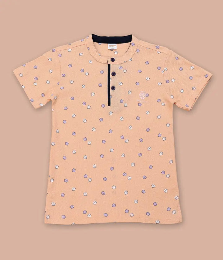 boys floral polo t-shirt