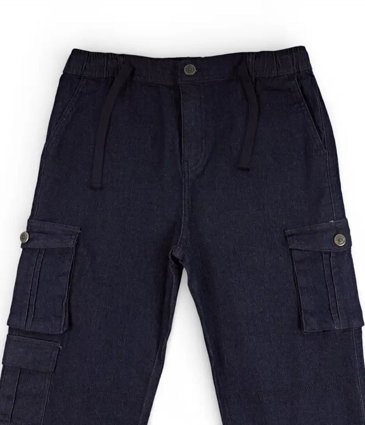 Boys dark blue cargo jeans, 3-8 years