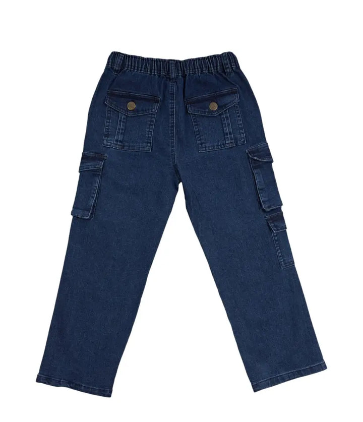 boys denim cargo jeans 3-8 years back view
