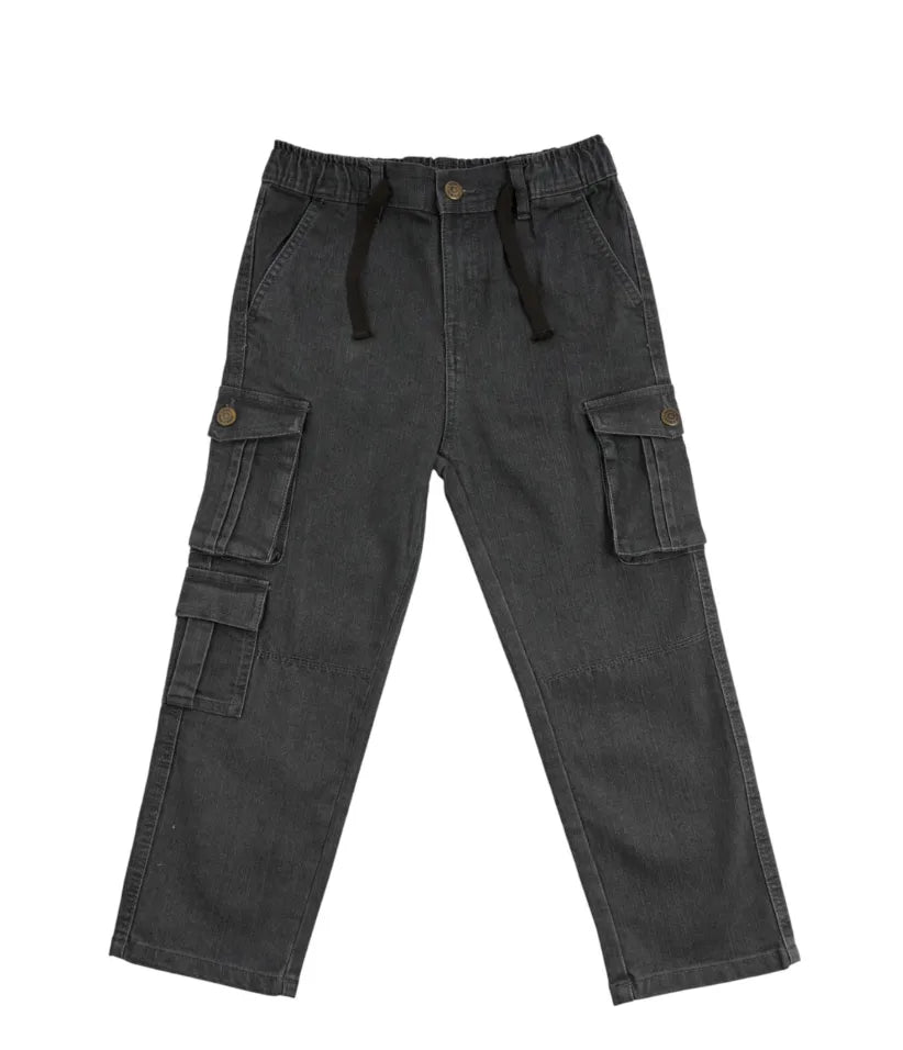 boys denim cargo jeans 3-8 years front view