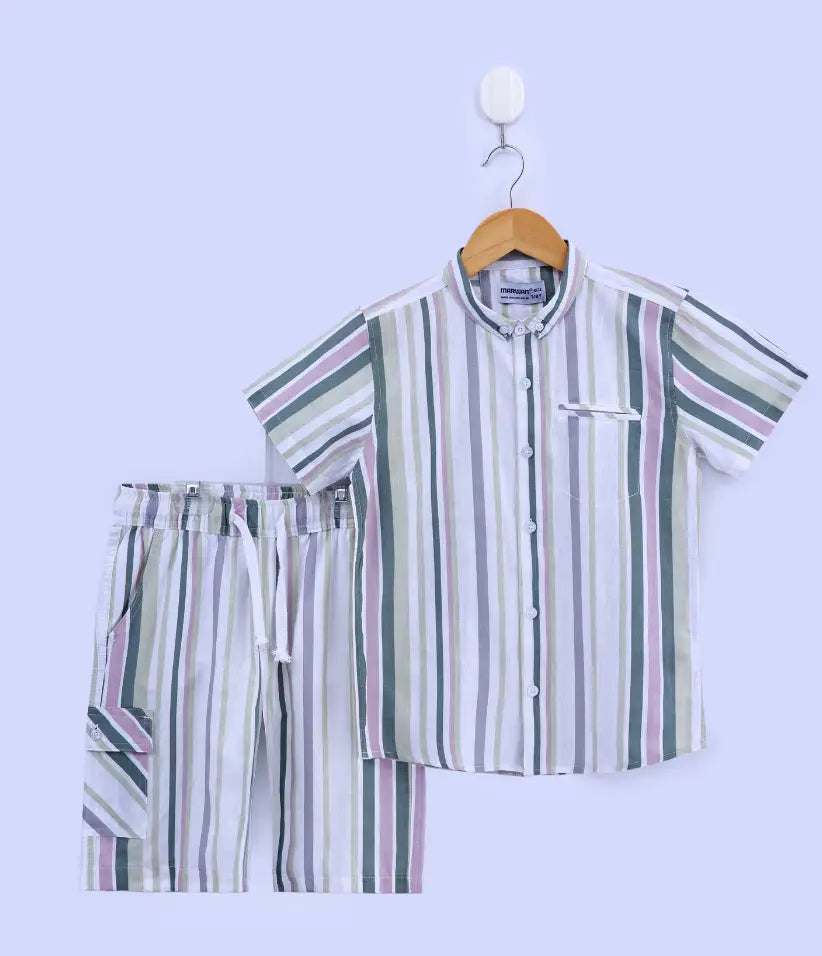 boys striped cotton co-ord set 3-8 years