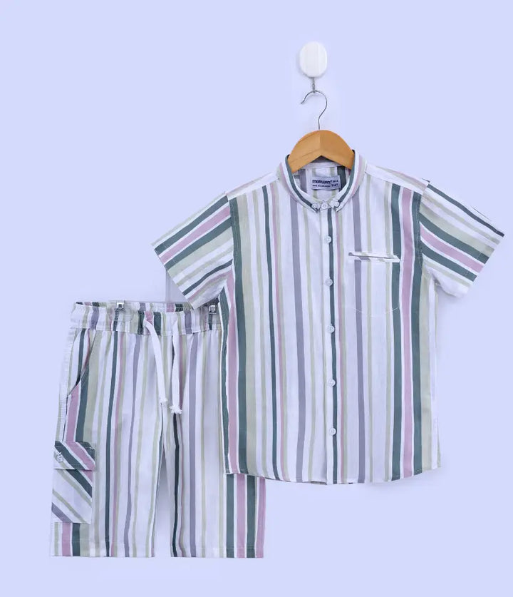 boys striped cotton co-ord set 3-8 years