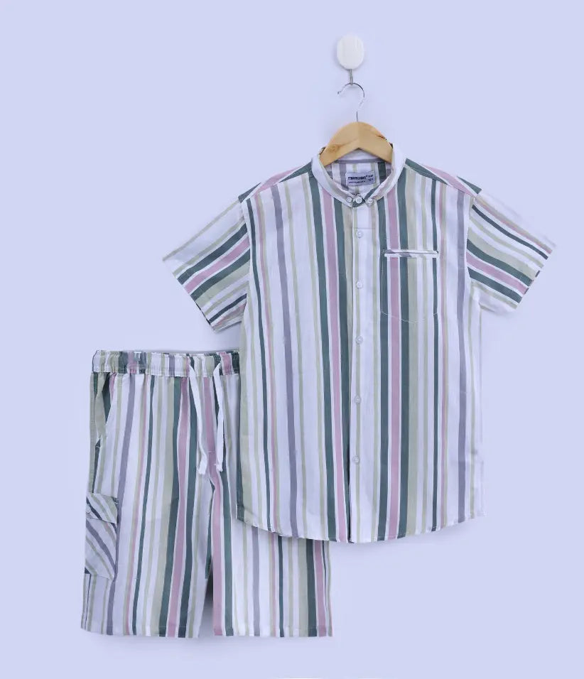 boys striped cotton co-ord set 9-16 years