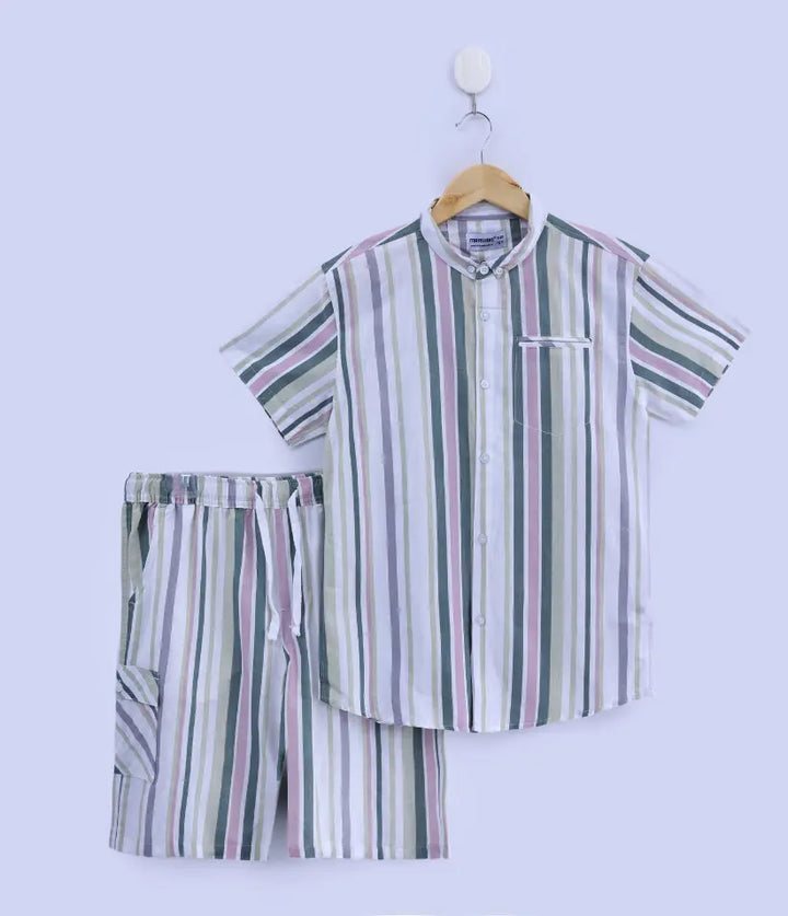 boys striped cotton co-ord set 9-16 years