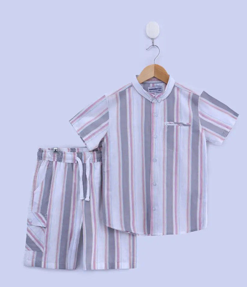 boys striped cotton co-ord set 3-8 years