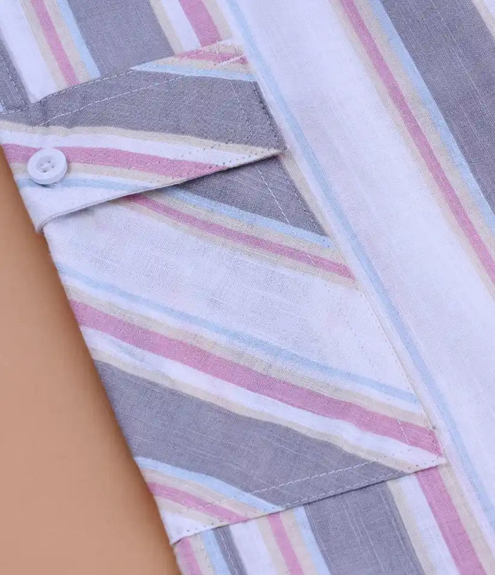boys striped cotton co-ord set 9-16 years details