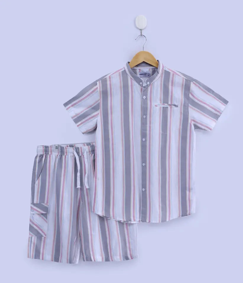 boys striped cotton co-ord set 9-16 years
