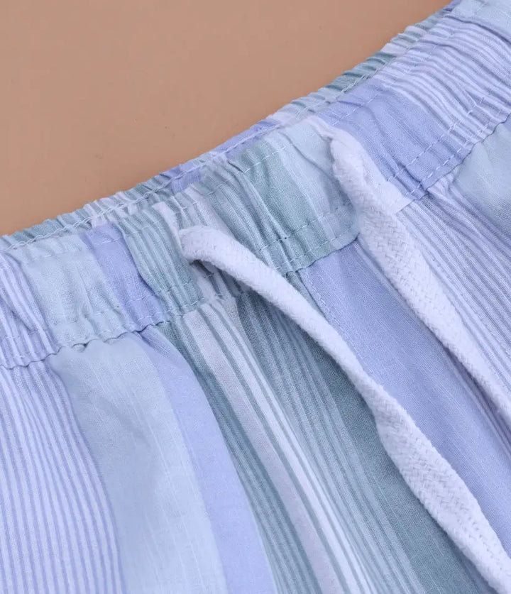 boys striped cotton co-ord set 9-16 years shorts view
