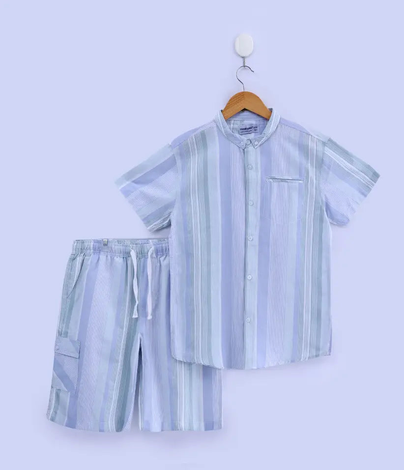 boys striped cotton co-ord set 9-16 years