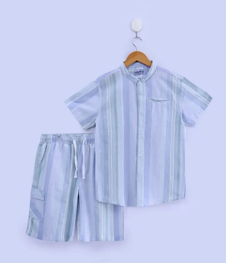 boys striped cotton co-ord set 9-16 years