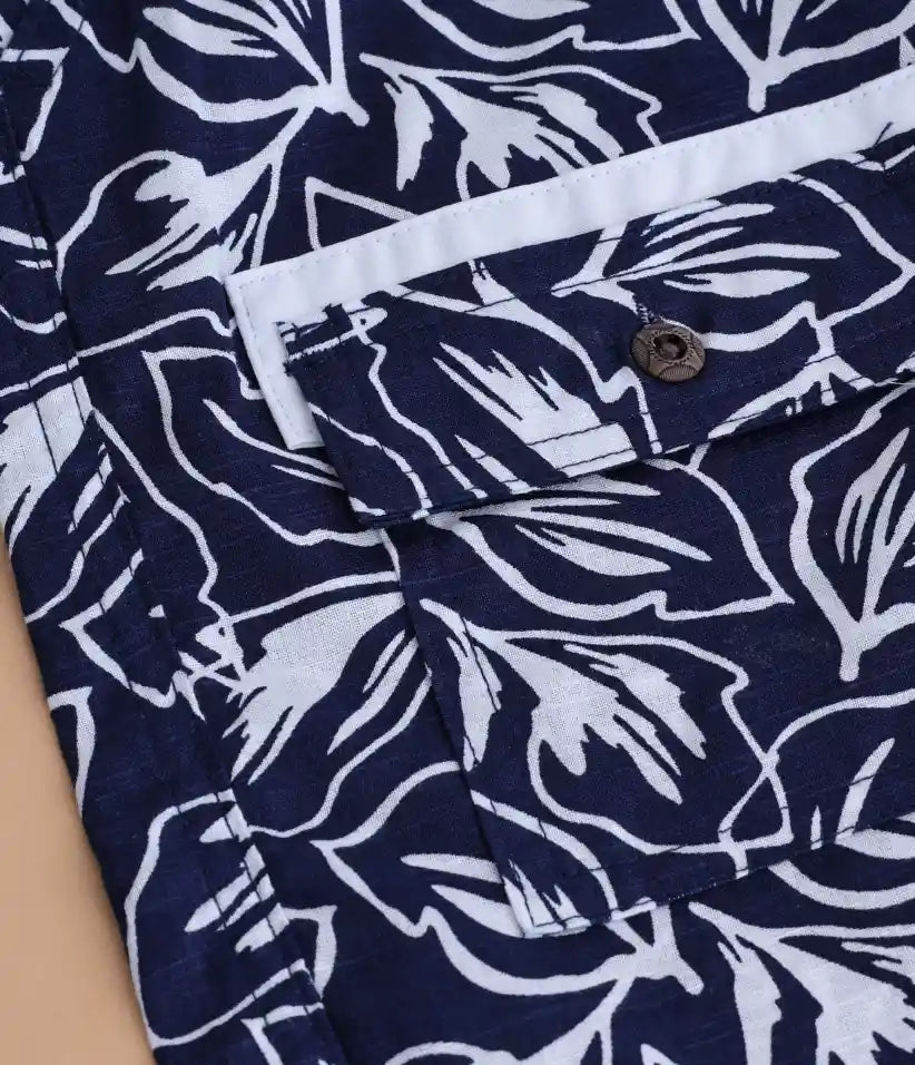 boys cotton hawaiian shirt and shorts set 9-16 years pocket