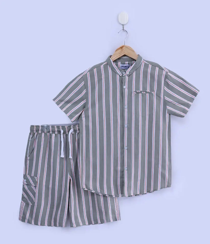 boys striped cotton co-ord set 9-16 years