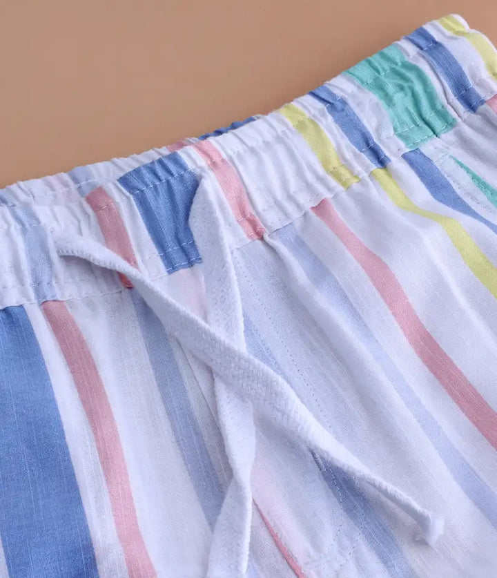 boys striped cotton co-ord set 3-8 years shorts view