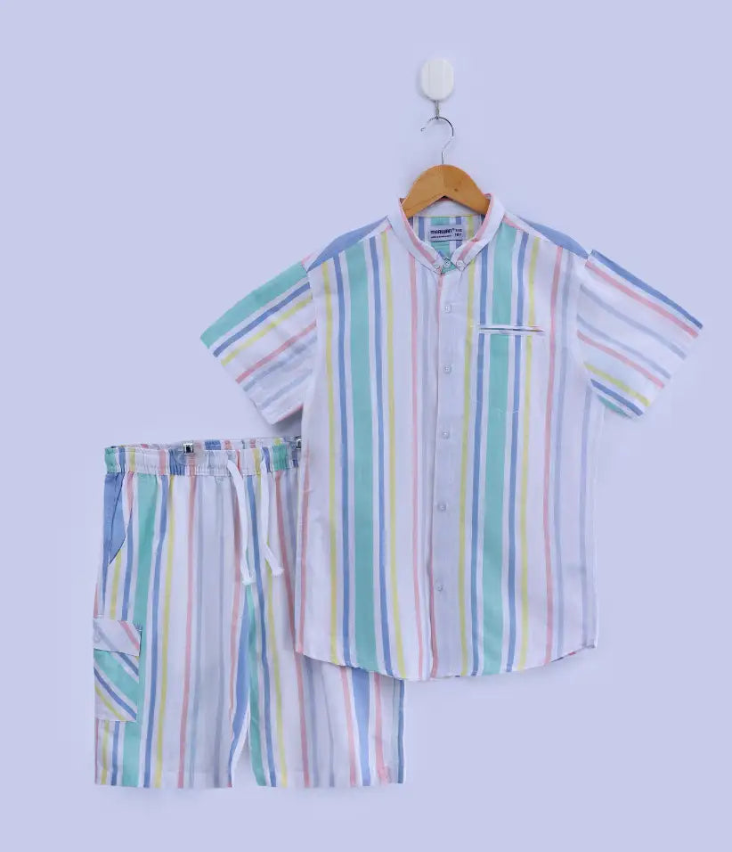 boys striped cotton co-ord set 9-16 years