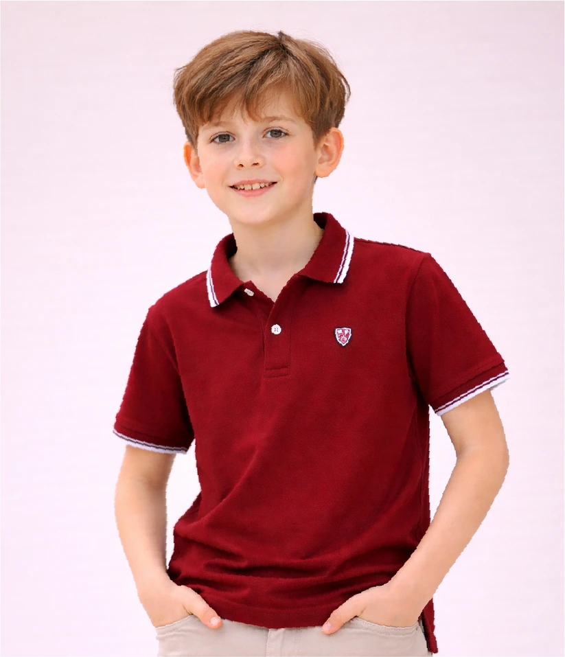 boys polo t-shirt#color_dark-red