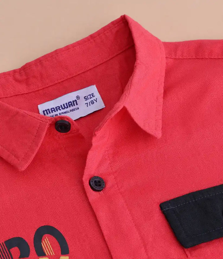 boys cotton co-ord set 3-8 years shirt view