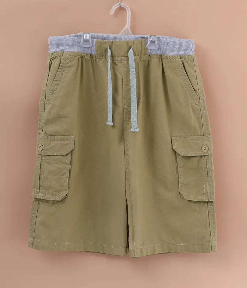 boys cargo shorts front view#color_dark-olive