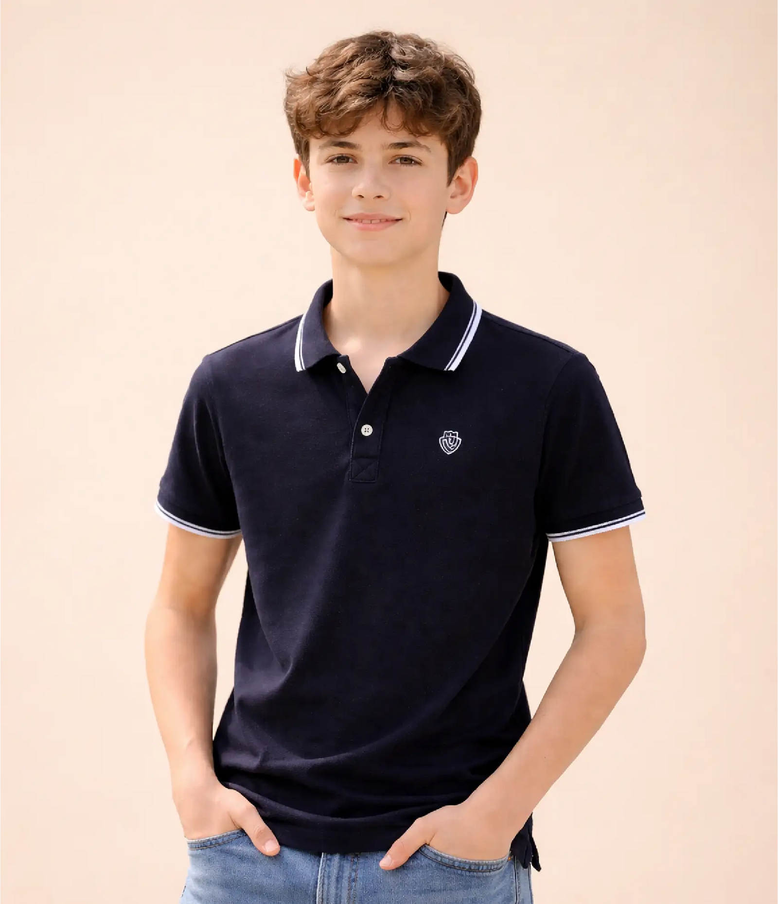 boys polo t-shirt#color_navy