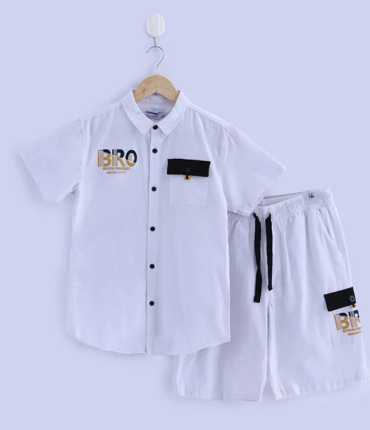 boys white cotton co ord set 9 -16 years
