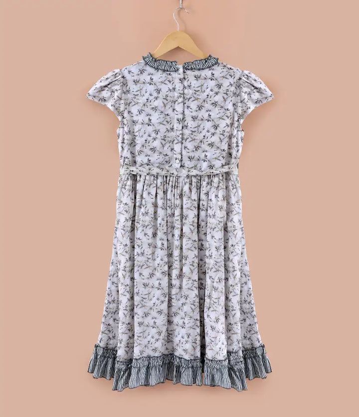 girls floral ruffle cotton dress