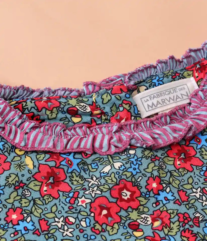 girls floral ruffle cotton dress