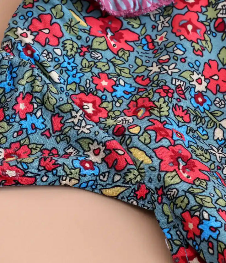girls floral ruffle cotton dress