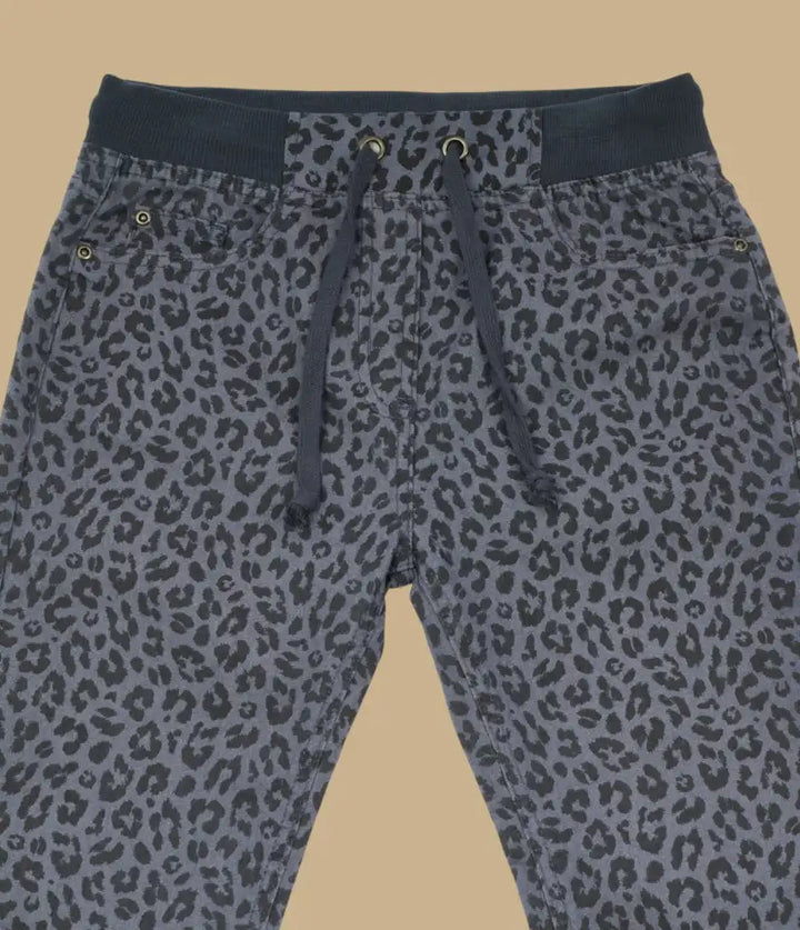 girls leopard pull-on pants 9-16 years  view