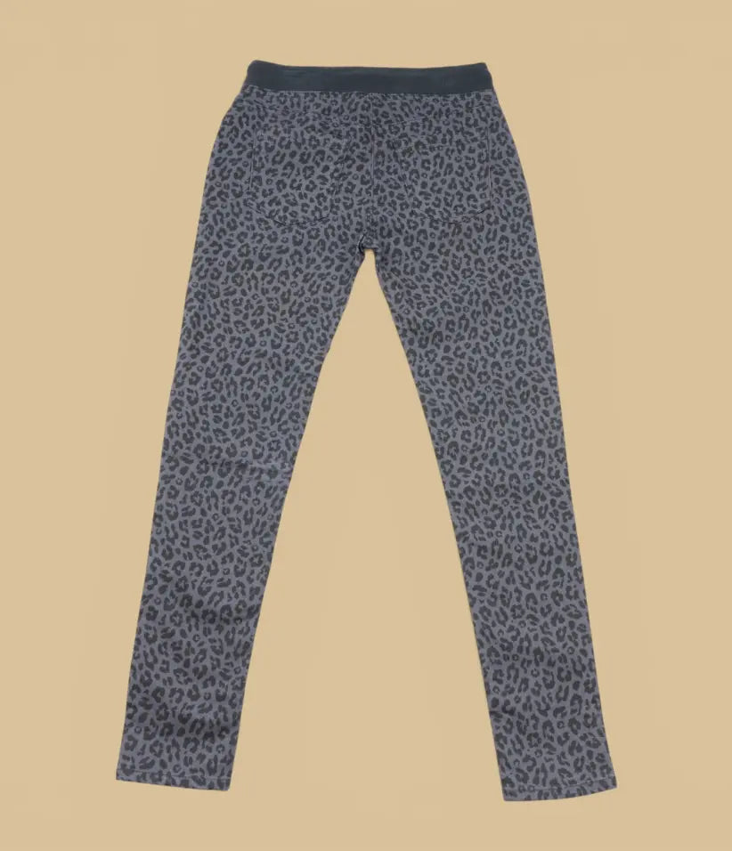 girls leopard pull-on pants 9-16 years back view