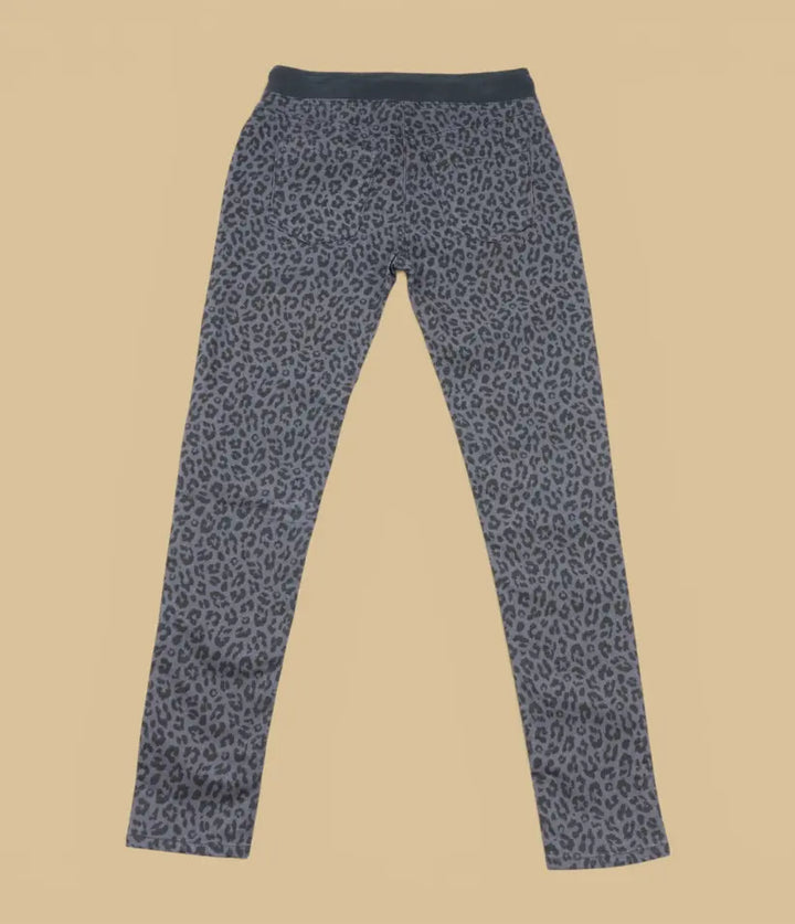 girls leopard pull-on pants 9-16 years back view