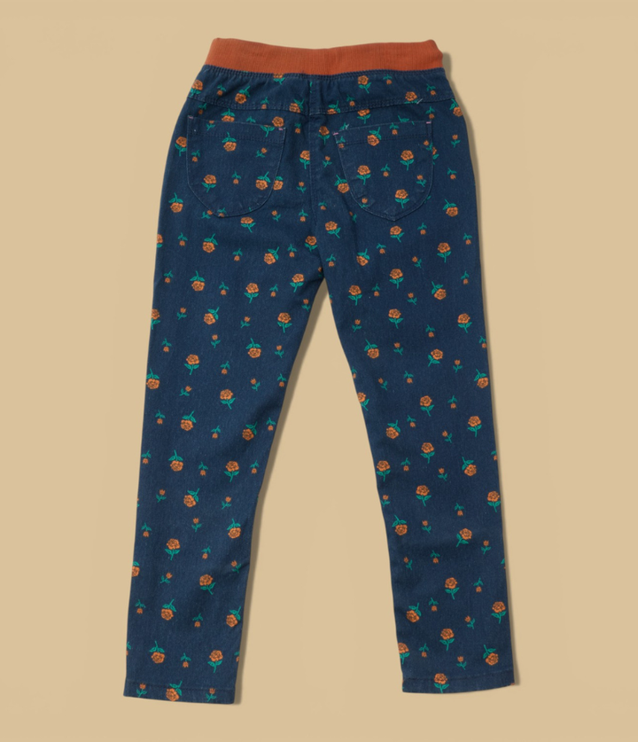 girls floral pull-on pants 3-8 years back view