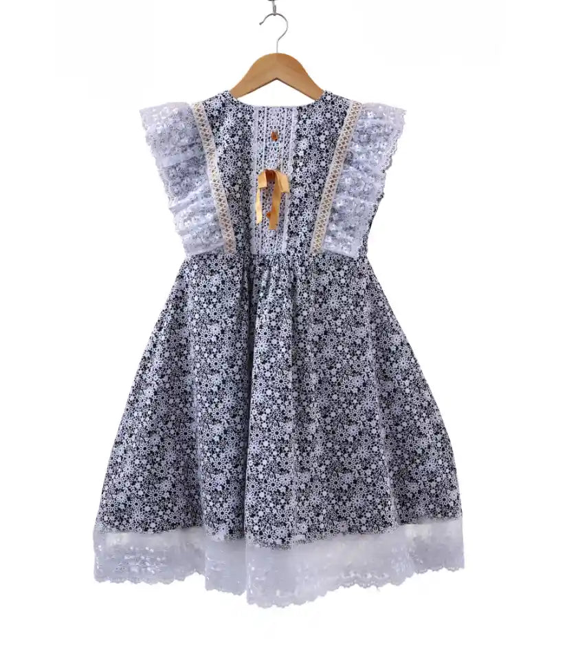 girls cotton lace dress 3-8 years