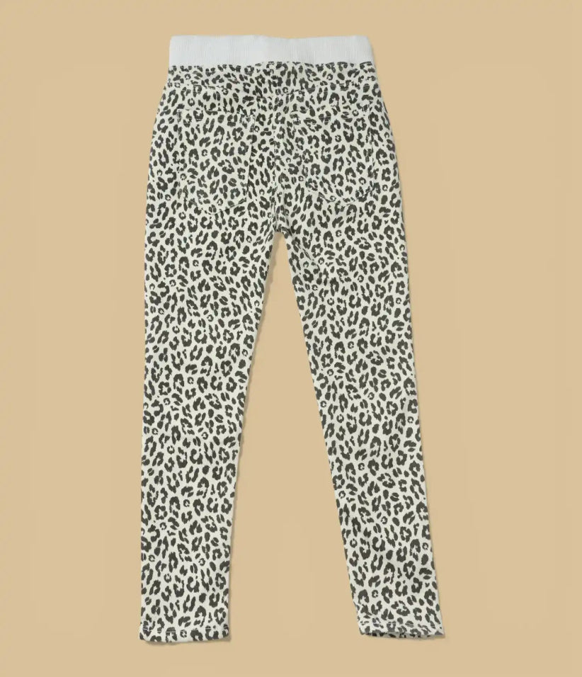 girls leopard pull-on pants 3-8 years back view