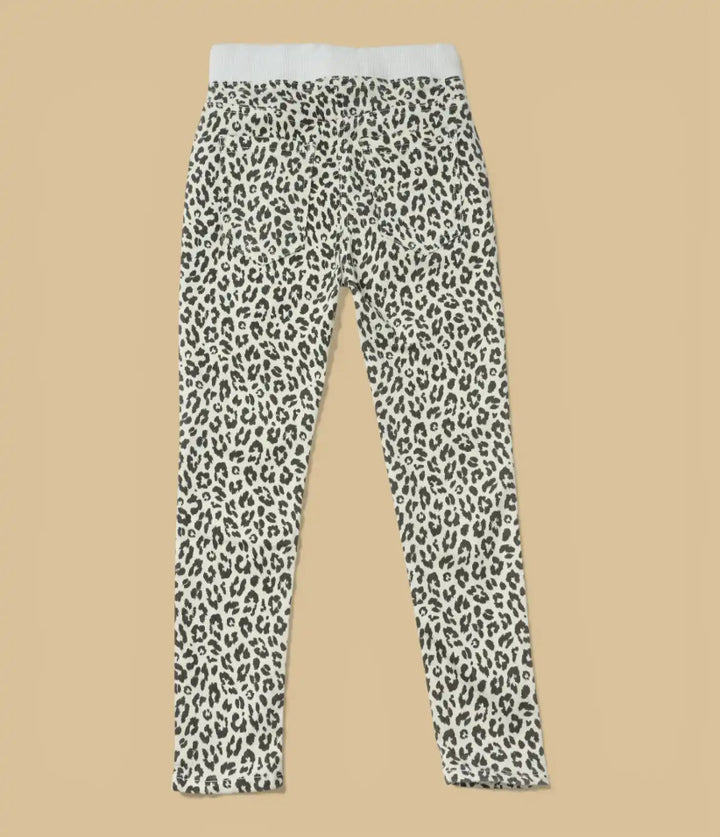 girls leopard pull-on pants 3-8 years back view