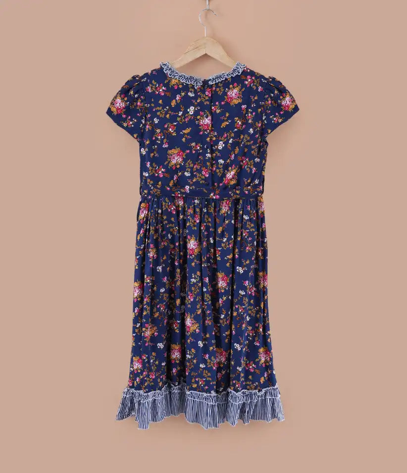 girls floral ruffle cotton dress